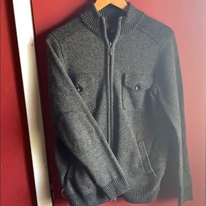 Charcoal Men’s Wearhouse Full Zip Sweater (Small)